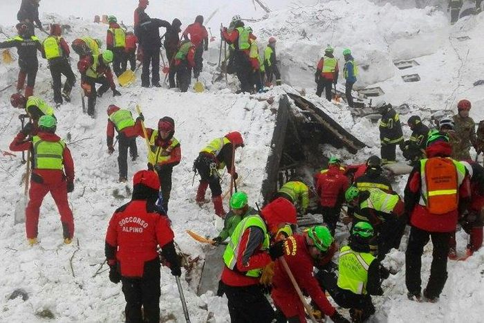 As a painstaking search operation entered a fourth day rescuers combing wreckage of an Italian hotel for survivors of an avalanche detected no signs of life overnight