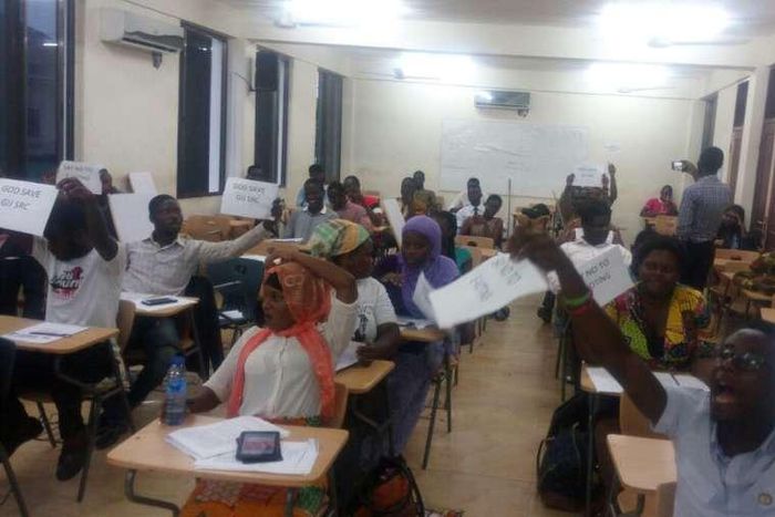 Students protesting in Ghana