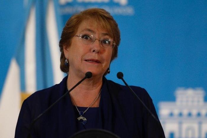 Chile's President Michelle Bachelet gestures during in Olivos, Buenos Aires province, on December 16, 2016