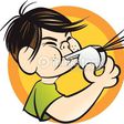 Clipart of boy blowing a whistle