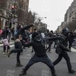 A rioter throws a rock during a protest on inauguration day, in Washington, Jan. 20, 2017. With far-right groups edging into the mainstream with the rise of President Donald Trump, self-described “anti-fascists” and anarchists are vowing to confront th...