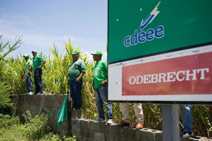 Demonstrators outside an Odebrecht project in the Dominican Republic, one of a number of Latin American countries where the Brazilian construction giant is alleged to have spread bribes