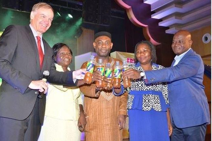 L-R: MANAGING DIRECTOR, THE LA CASERA COMPANY (TLCC) PLC, MR ROLAND EBELT; DEPUTY DIRECTOR CODEX, STANDARD ORGANISATION OF NIGERIA, SON, DR OMOLARA OKUNLOLA; DIRECTOR, MANUFACTURER ASSOCIATION OF NIGERIA, MAN, MR JOSEPH EMOLEKE; HEAD OF UNIT FOOD CODEX...