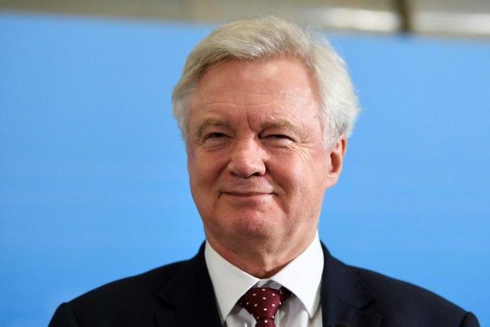 British Secretary of State for Exiting the European Union, David Davis, pictured during a press conference at Rosenbad in Stockholm on February 14, 2017