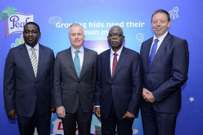 From left: The Managing Director, FrieslandCampina WAMCO Nigeria PLC, Mr. Ben Langat; Chief Operating Officer, CPEMEA Royal FrieslandCampina, Mr. Roel van Neerbos; Chairman, FrieslandCampina WAMCO Nigeria PLC, Mr Jacobs Ajekigbe; and Chairman, Supervis...