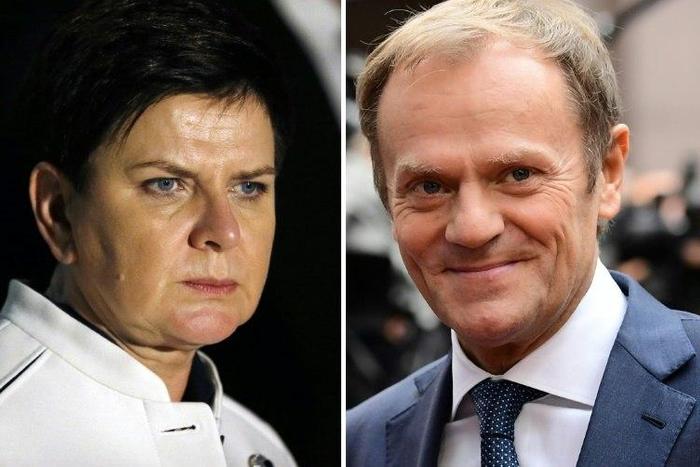 Polish Prime Minister Beata Szydlo (L) and EU President Donald Tusk are at loggerheads