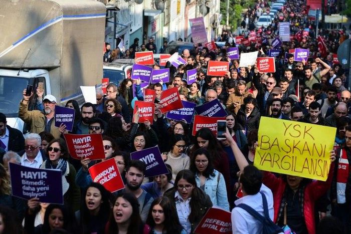 The result of the referendum sparked protests in Turkey