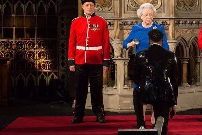 Basketmouth gets knighted by the Queen of England