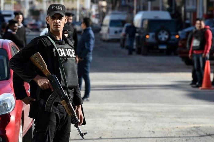 Egyptian security forces patrol the Red Sea resort of Hurghada after tourists were stabbed by Islamic State sympathisers in 2016