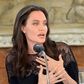 Angelina Jolie addresses a press conference in Siem Reap, Cambodia, on February 18, 2017