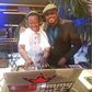 Sunny Ade and DJ Jimmy Jatt working the turntable