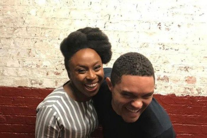 Chimamanda Adichie and Trevor Noah