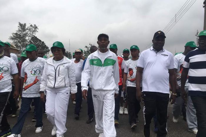 Aregbesola takes a long walk around Osogbo