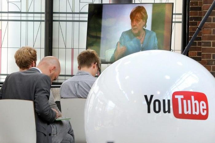 German Chancellor Angela Merkel, campaigning for the youth vote on YouTube ahead of September 24 elections