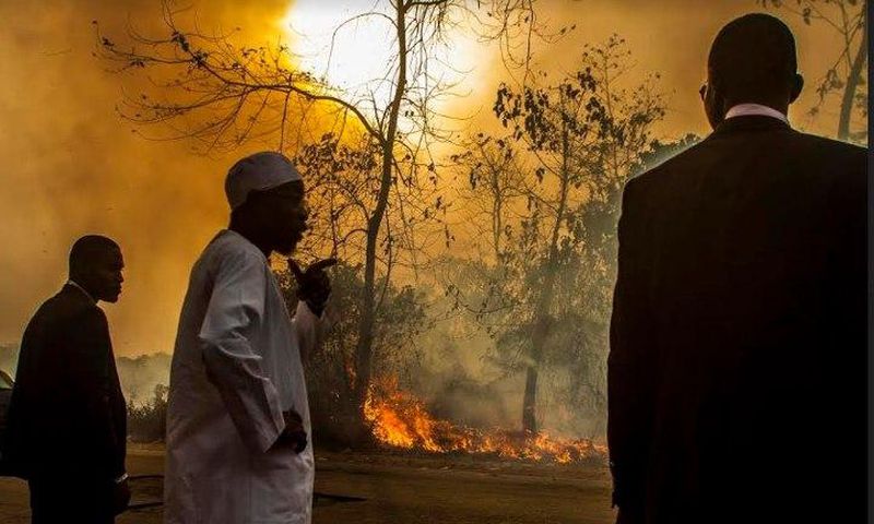 Governor Aregbesola at scene of fire