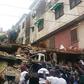 The scene of the collapsed building