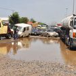 Wharf road, Apapa on bad condition.