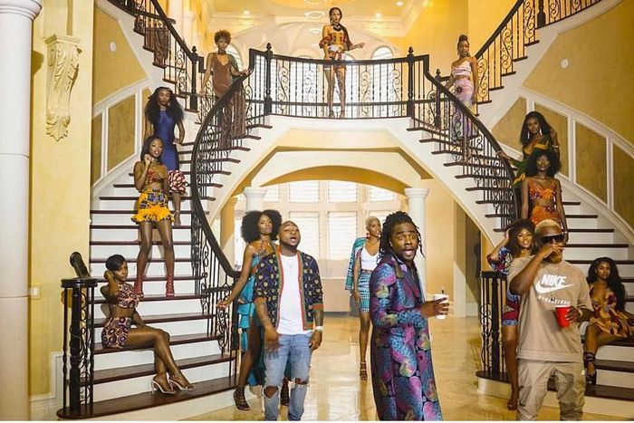 Wale, Davido and Olamide on set of Wale's 'Fine girl' video shoot