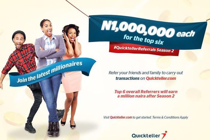 Join the latest millionaires on Quickteller referrals