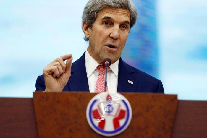 US Secretary of State John Kerry delivers a speech on bilateral ties from the Ho Chi Minh University of Technology and Education on January 13, 2017