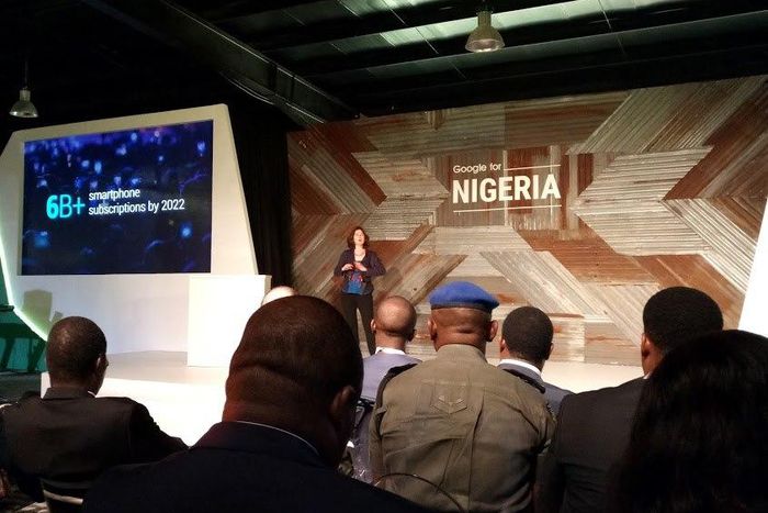Tamar Yehoshua (VP product management, Google Search) speaking on new Search features at Google For Nigeria