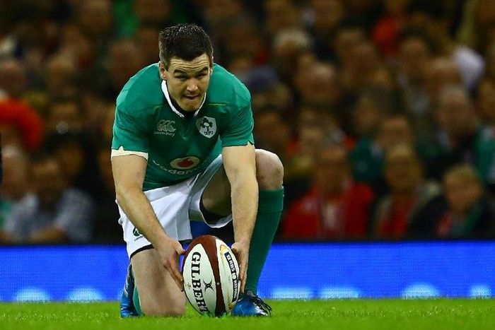 Ireland's fly-half Johnny Sexton prepares to take an early penalty during the Six Nations international rugby union match between Wales and Ireland at the Principality Stadium in Cardiff, south Wales, on March 10, 2017
