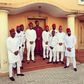 Banky W, flanked by his close friends.