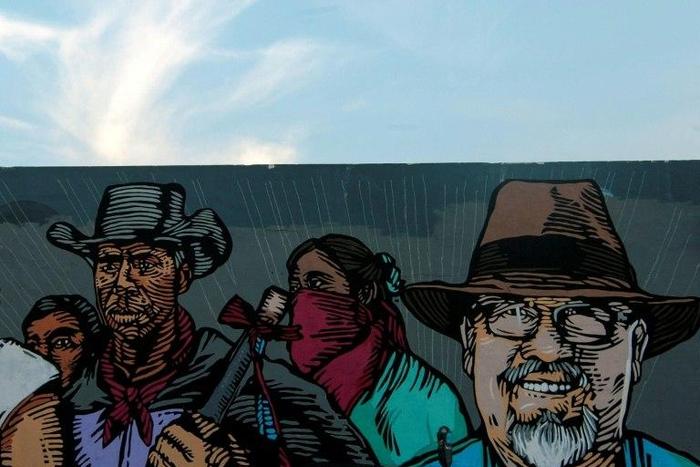 View of a mural painted by artists in memory of Mexican journalist Javier Valdez in Monterrey
