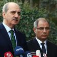 Turkish Deputy Prime Minister Numan Kurtulmus (L), pictured in January 2016, said it would be "militarily and strategically" smart to follow the current anti-Islamic State operation in Mosul with an anti-IS operation in Raqa