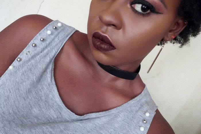 Deola Adebiyi creates a dark and vampy look for Valentine's day