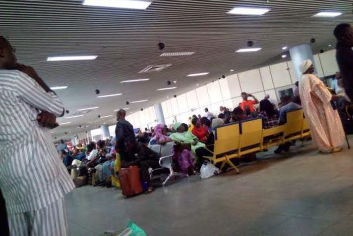 Passengers at the Murtala Mohammed Airport in Lagos