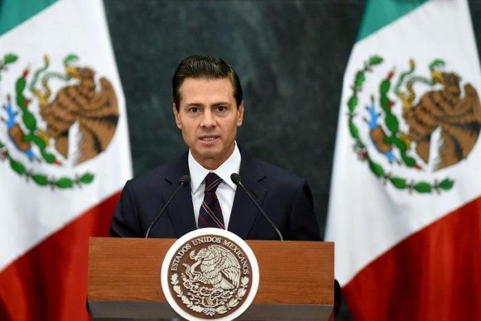 The office of Mexican President Enrique Pena Nieto, seen January 4, 2017, said he and US President Donald Trump agreed to open a "new dialogue"