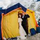 The couple at the Everest Base Camp, 17,000 feet above sea level.