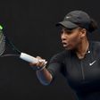 Serena Williams hits a return during a practice session ahead of the 2017 Australian Open, in Melbourne, on January 14