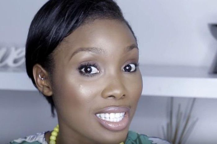 Dodos Uvieghara shows off fuller lashes with the cotton wool trick (L) and dense lashes without (R)