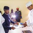 President Muhammadu Buhari receives Presidential Investigation Panel Report from Vice President Yemi Osinbajo in Abuja