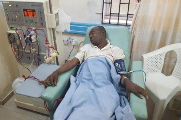 Adeshina Adesanya on his sick bed.
