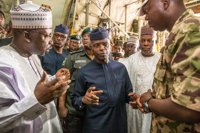 Acting President Yemi Osinbajo in Maiduguri