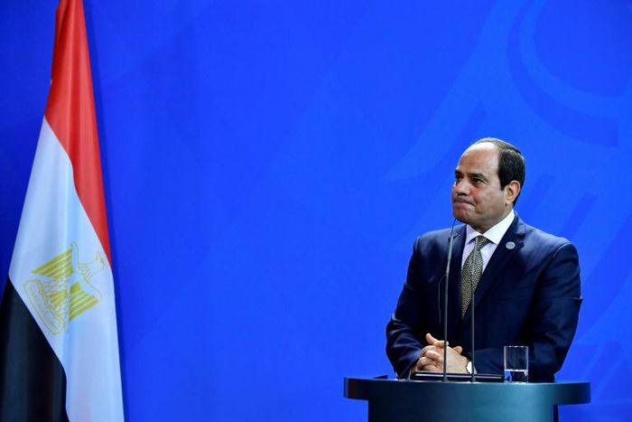 Egypt's President Abdel-Fattah al-Sisi pictured at a joint press conference with the German Chancellor in Berlin in October