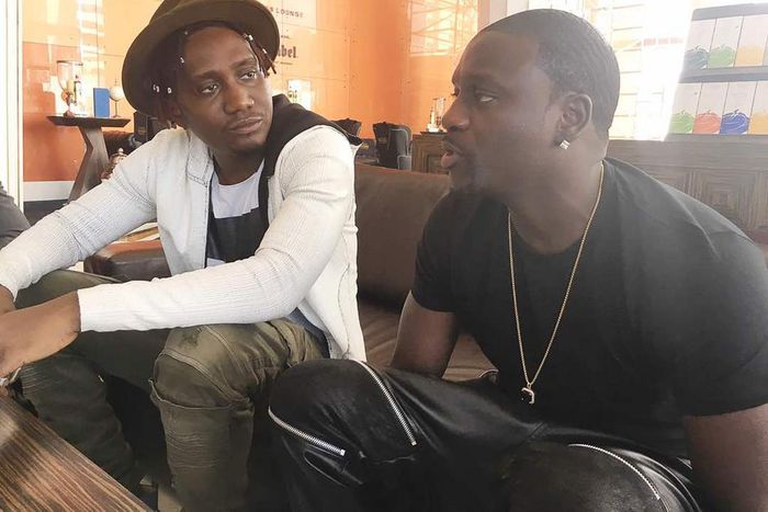 DeeVee with Akon in Lagos