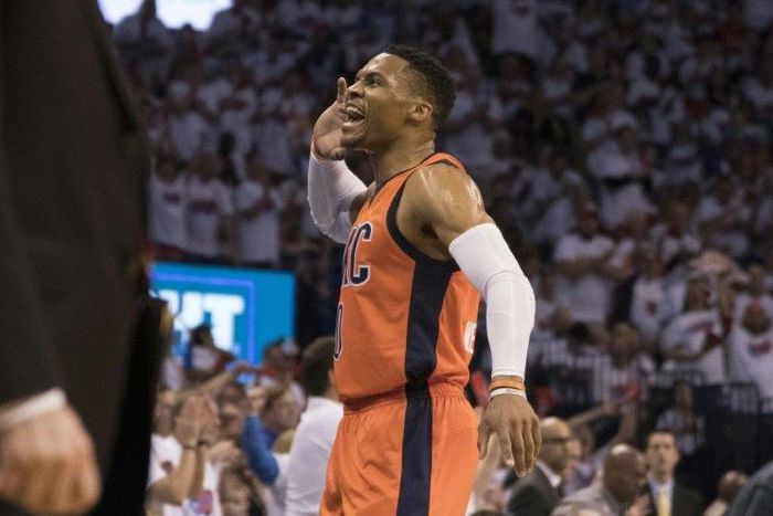 Russell Westbrook is the first player since Oscar Robertson in 1961-62 to average a triple-double for a full season