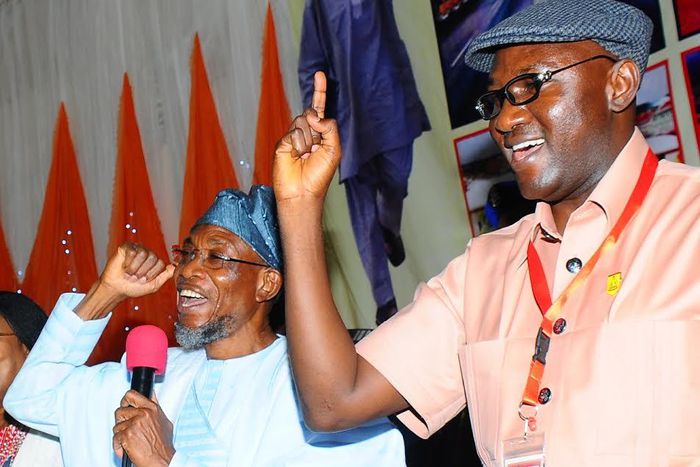 Gov Aregbesola and NULGE President, Comrade Ibraheem Khaleel