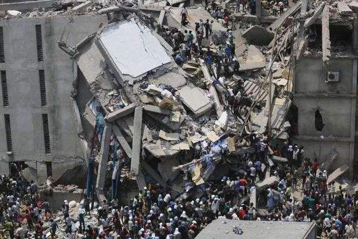 Rubble from the Reigners Bible Church building collapse.