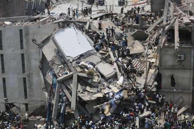 Rubble from the Reigners Bible Church building collapse.