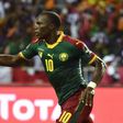 Cameroon's forward Vincent Aboubakar celebrates after scoring the team's second goal in Libreville on February 5, 2017