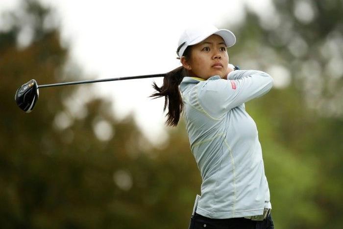 Hsu Wei-Ling of Taiwan watches her drive on the second hole during the first round of the LPGA Volvik Championship, at Travis Pointe Country Club Ann Arbor, Michigan, on May 25, 2017