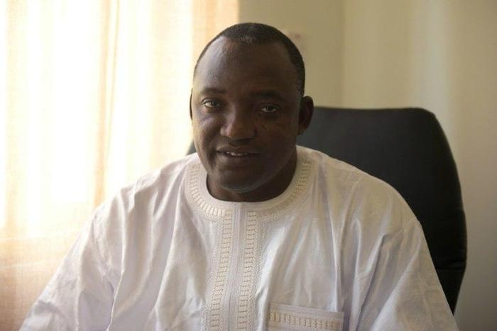 Gambia's President-elect Adama Barrow in his office in Serekunda on December 11, 2016