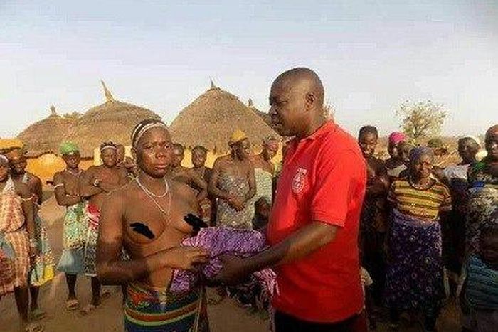 A missionary with a woman from Birnin Amina