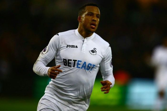 Swansea City's defender Martin Olsson celebrates after scoring against Leicester City at The Liberty Stadium in Swansea, south Wales on February 12, 2017