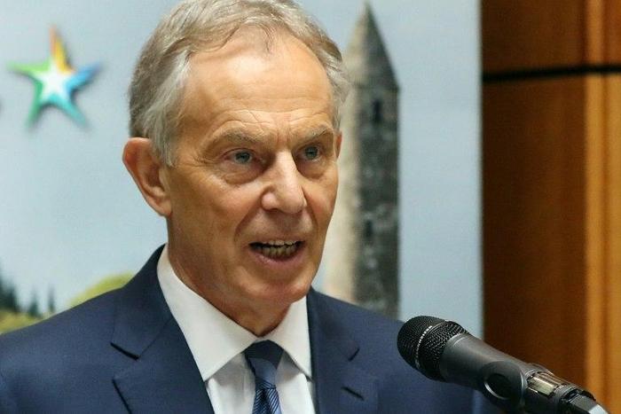 Britian's former Prime Minsiter Tony Blair won a Labour record of three straight general elections, having shifted the party from the left towards the centre ground.